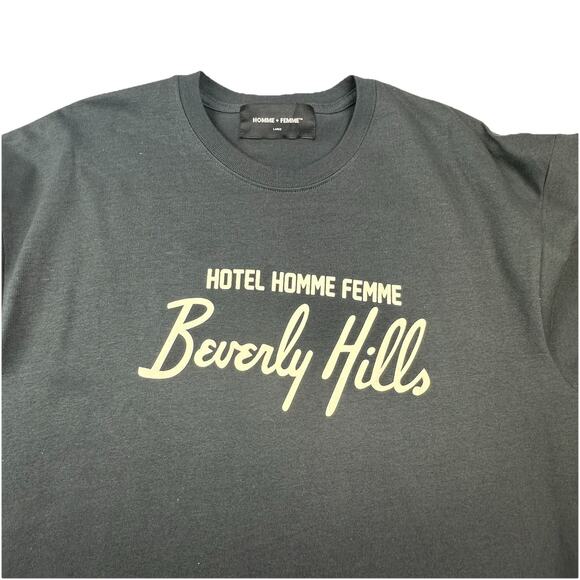 Homie + Femme Men’s Charcoal Grey Beverly Hills T-shirt Large “Fake Love..” NWOT - Picture 2 of 5